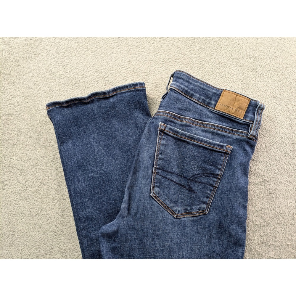 American Eagle Hi-Rise Skinny Kick Jeans Ne(x)t Level Stretch Blue Denim Size 4R